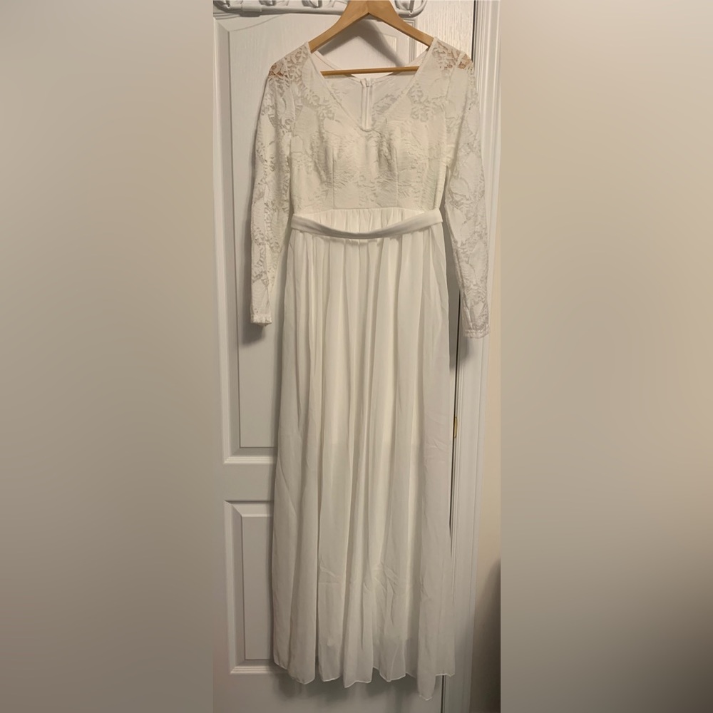 Shein Belle Contrast Lace Chiffon Wedding Dress, size small - Brand New